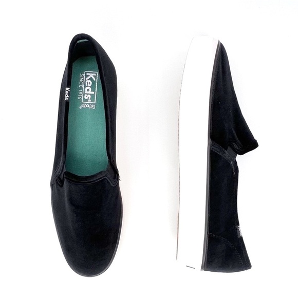 Keds Sneakers Blue Velvet Triple Decker Platform Slip-on Women’s Size 11 New - Picture 1 of 9